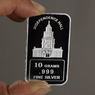 Newly listed 10 Grams .999 Fine Silver Art Bar / Independence Hall 