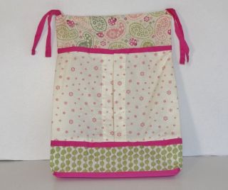 Kenneth Brown Baby Ladybug Paisley Diaper Stacker Off White, Pink 