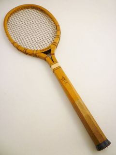 Antique Top Flite Tennis Racquet Wright & Ditson Arts & Crafts Leather 