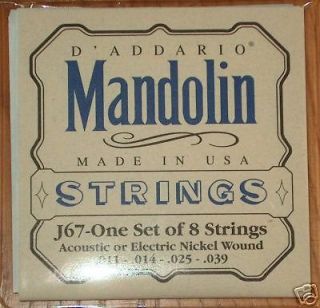 Addario Nickel Mandolin Strings J67 Acoustic Electric ~ 