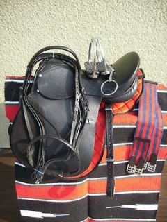 15NEW BLACK LEATHER JUMP ALL PURPOSE ENGLISH SADDLE PACKAGE BY 