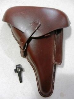 WWI STYLE P08 LUGER H/SHELL HOLSTER w TAKEDOWN TOOL   DARK BROWN Repro 