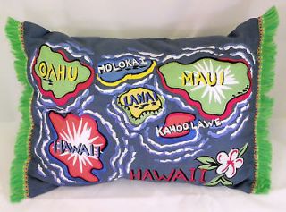 new dean miller hawaii 12 x 16 embroidered surf pillow
