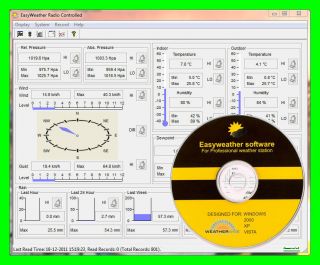   WIRELESS HOME WEATHER STATION PC SOFTWARE CD for WINDOWS 7 XP VISTA