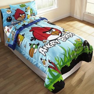 SALE 4pc i Pad/iPHONE Game ANGRY BIRDS Twin COMFORTER SHEET SET BOYS 