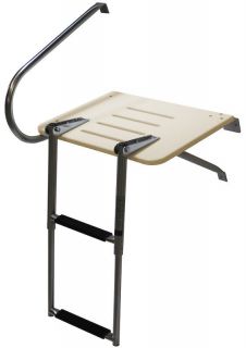 boat poly swim platform one rail with 2 step ladder