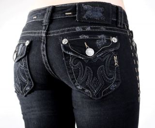 MEK Denim Women New NWT 2012 BLACK OAXACA Flap Pocket Jeans, 25