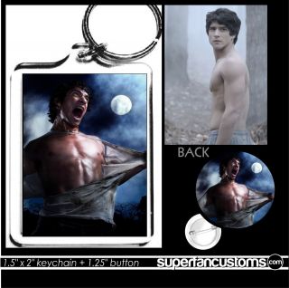 Tyler Posey KEYCHAIN + BUTTON or MAGNET key teen wolf ring pin badge 