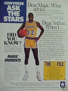 magic johnson lakers basketball 1989 converse shoe ad