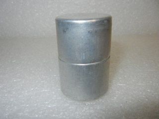 35mm ansco film canister can flat top can silver time