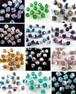  Glass Crystal Finding Loose Bicone Spacer Beads 6mm Color Wholesale