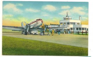 Kent County Airport Plane Grand Rapids MI Michigan Postcard