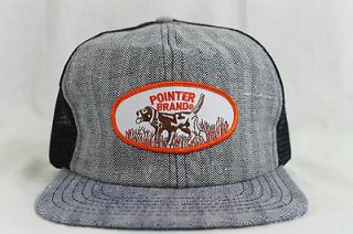 Vintage Pointer Brand Mesh Trucker Snapback Hat Fisher Stripe
