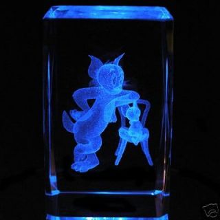 3D Laser Crystal Tom And Jerry + Free Light Base