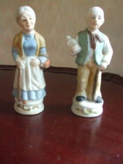 Vintage Porcelaine Figurines Statues Ma & Pa Grandma Grandpa Old 