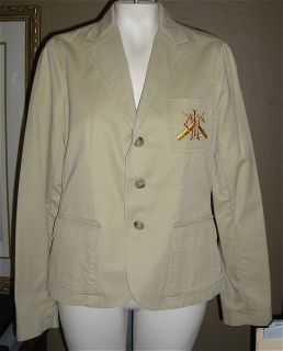 NEW Auth $158.00 Ralph Lauren Rugby Khaki Blazer Jacket Coat 6