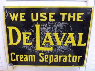 VINTAGE DELAVAL CREAM SEPARATOR DAIRY FARM BARN SIGN COUNTRY FEED SEED