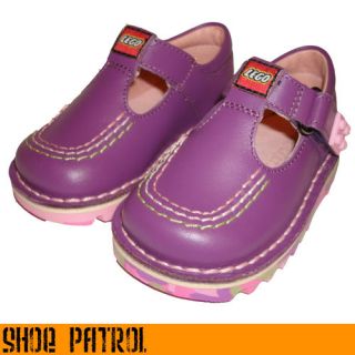 kickers purple lego girls t bar shoe infant uk5 uk12