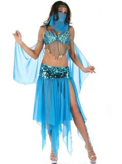 Christmas Blue Belly Dancer Princess Aladdin Arabian Nights Fancy 