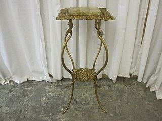   & Marble Plant Stand Rococo Style Beautiful Green Marble Top NICE