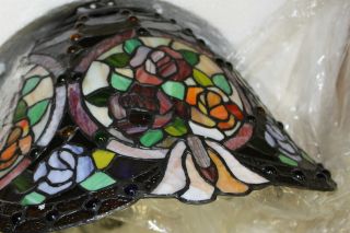 TIFFANY STYLE 14 VICTORIAN PENDANT LAMP FLORAL STAINED GLASS