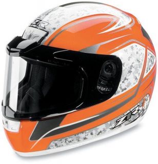 z1r snowmobile full face phantom snow tron helmet orange large