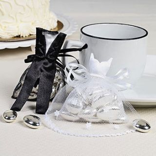 Wedding Favor Bags 24 Bride and Groom Satin And Tulle Favor Bags