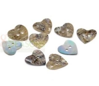 100 Mother of Pearl Heart Sewing Buttons Scrapbooking