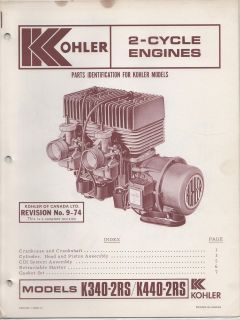 1975 KOHLER SNOWMOBILE TWO CYCLE ENGINE K340 2RS/K440 2RS PARTS MANUAL