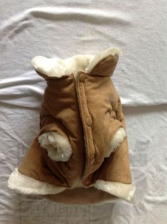 american kennel club suede coat with white fur size small