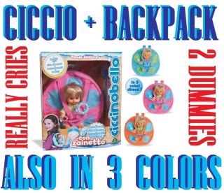 ciccinobello backback + 2 dummies soothers petit cicciobello really 