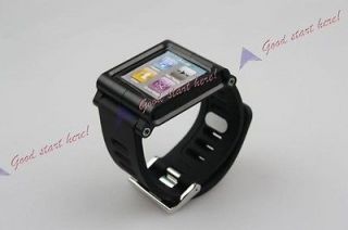 Black New Watch Band Wrist Cover Case Blade Aluminum Fr iPod Nano 6 
