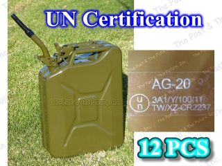 12 Pcs Nato Style Portable Jerry Can 20 Liter Gas Fuel Diesel Tank w 