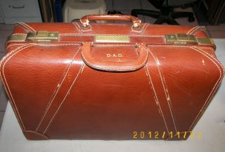 Vintage Genuine Buffalo Suitcase / Attache / Medical Bag 21 x 15 x 7