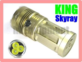 Skyray KING 3x Cree XM L T6 Cool White CW LED Flashlight with Lanyard