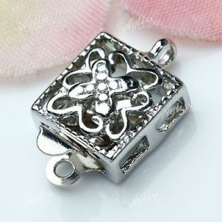   Flower Square Filigree Box Clasp Hook Jewelry Making Bail Bead Finding