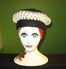 lola wool crochet beret hat chapeaux black cream quick look