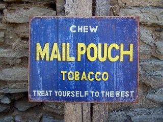   Chew Tobacco Ad Logo Metal Sign Retro Wall Decor Mens Gift USA 16