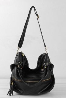 New Lady Korean Hobo PU Tassel Leather Handbag Shoulder Bag Large 