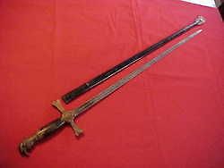 RARE ANTIQUE 1800s SELECT KNIGHTS AOUW SKELETON HAND on GUARD SWORD 