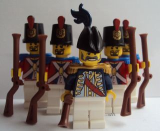 Lego Minifigures Pirate Imperial Soldiers & Admiral With Musket Guns 