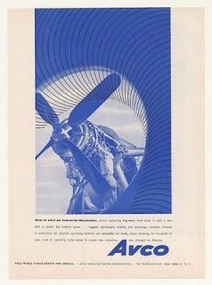 1958 avco lycoming gas turbine aircraft engine print ad time