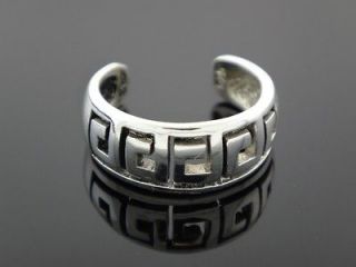 sterling silver greek key toe ring  7