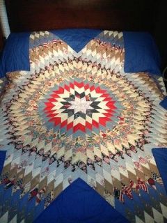 hand pieced king size lone star quilt 
