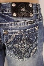 miss me jeans aztec star w rhinestone pattern on pocket