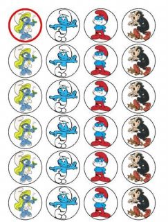 24 smurfs fairy cake cupcake toppers time left $ 2