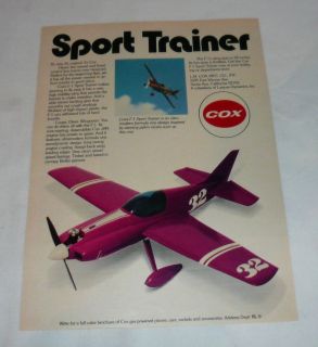 1973 cox f 1 sport trainer model plane ad page