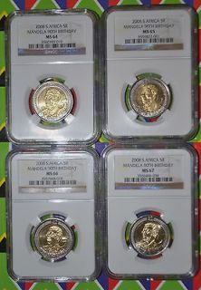 NELSON MANDELA NGC MS 64 MS65  MS66 & MS67 90th BIRTHDAY COINS