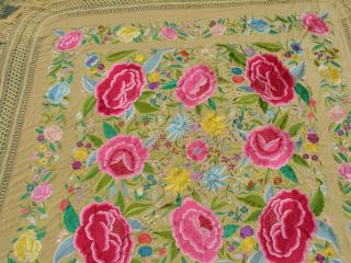 stunning silk antique spanish shawl manton de manila from argentina