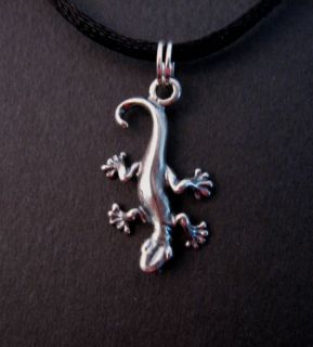 925 Pendant Charm Gecko Lizard Salamander Sterling Silver Reptile 